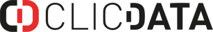 ClicData logo with the brand name in dark lettering and a red and black circular icon on the left.