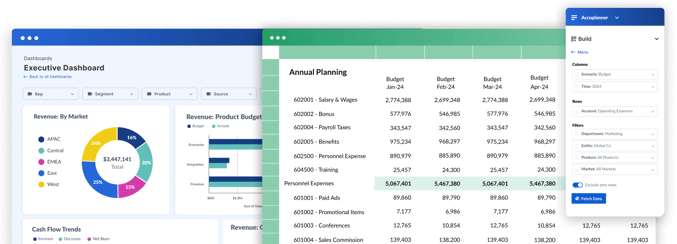 Financial planning dashboard