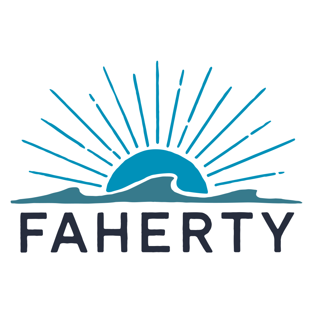 Faherty logo in blue