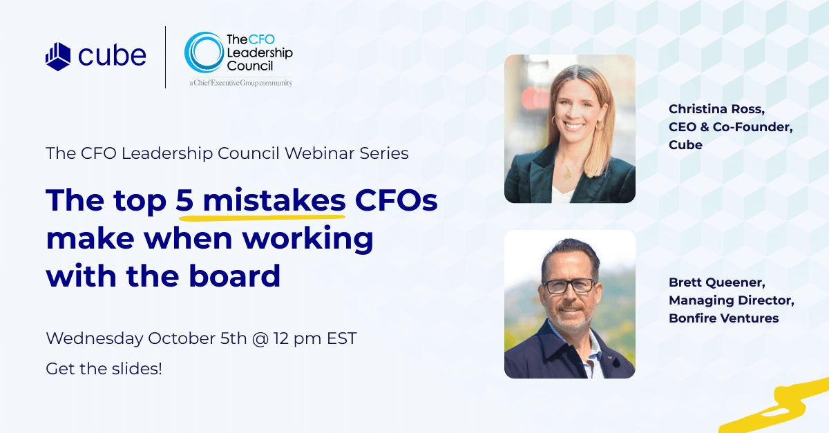 Slides: The top 5 mistakes CFOs make when communicating with the board
