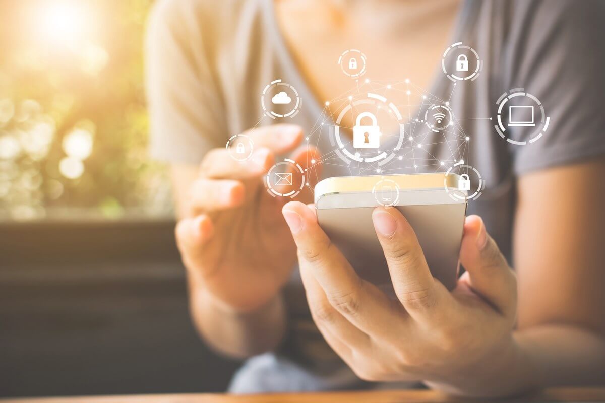a-woman-using-a-smartphone-surrounded-by-a-graphic-of-connected-data-points