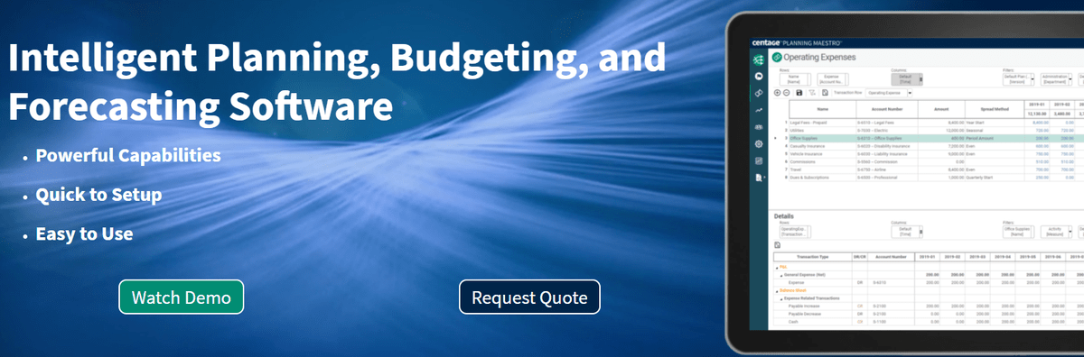 centage Business Budgeting Software
