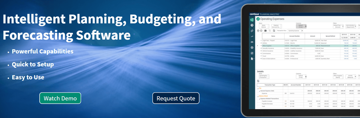 centage Business Budgeting Software 