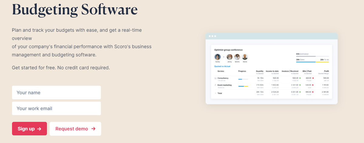 scoro Business Budgeting Software
