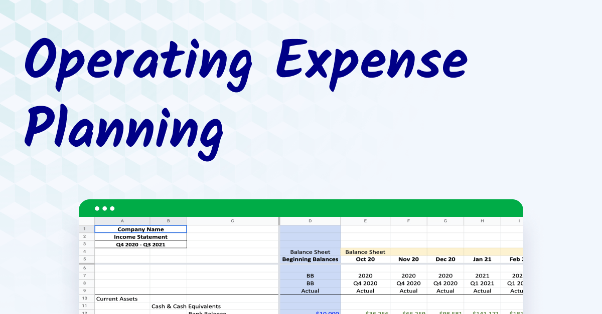 Operating Expense (OpEx) Planning