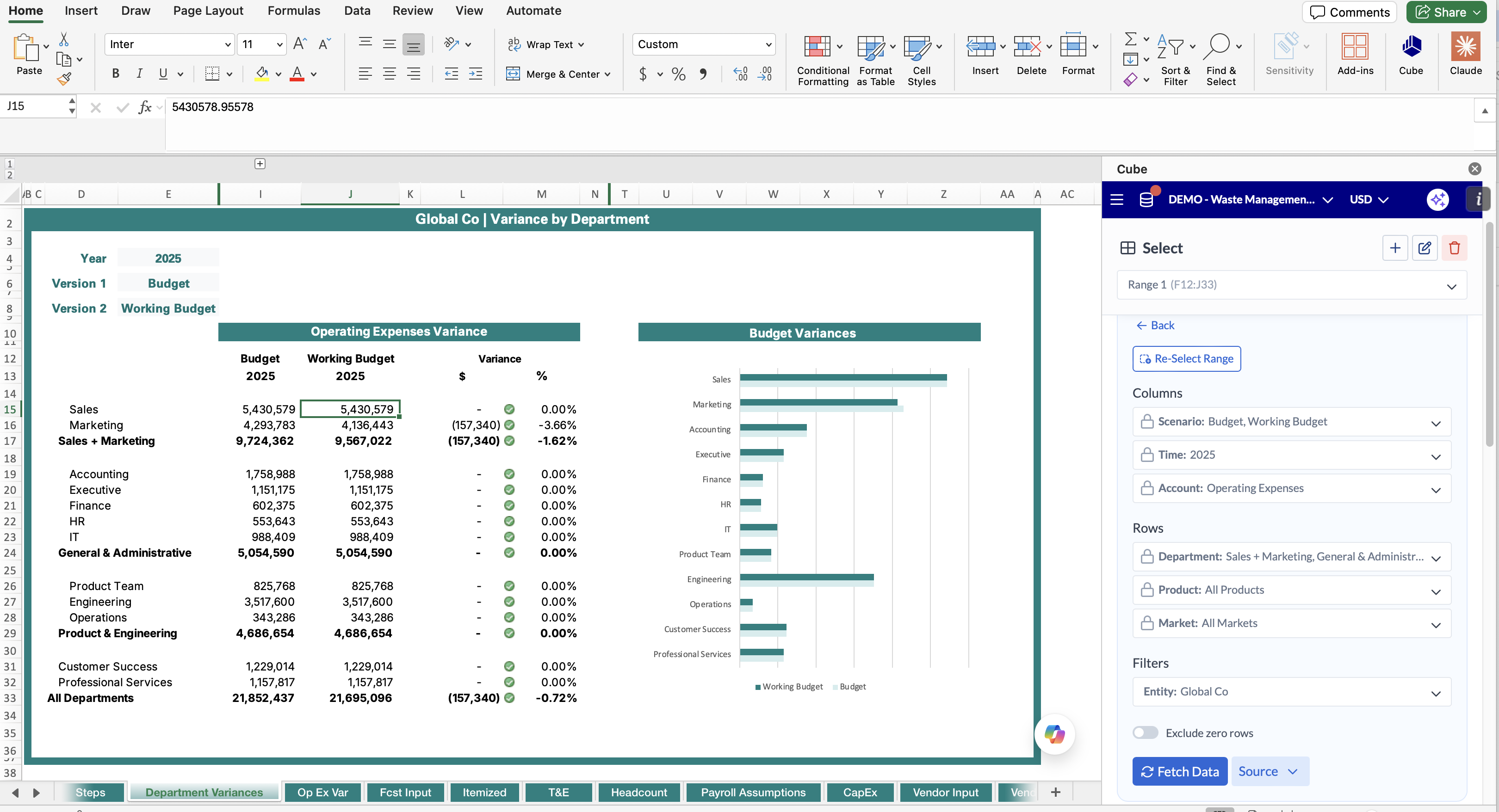 Spreadsheet Example Build