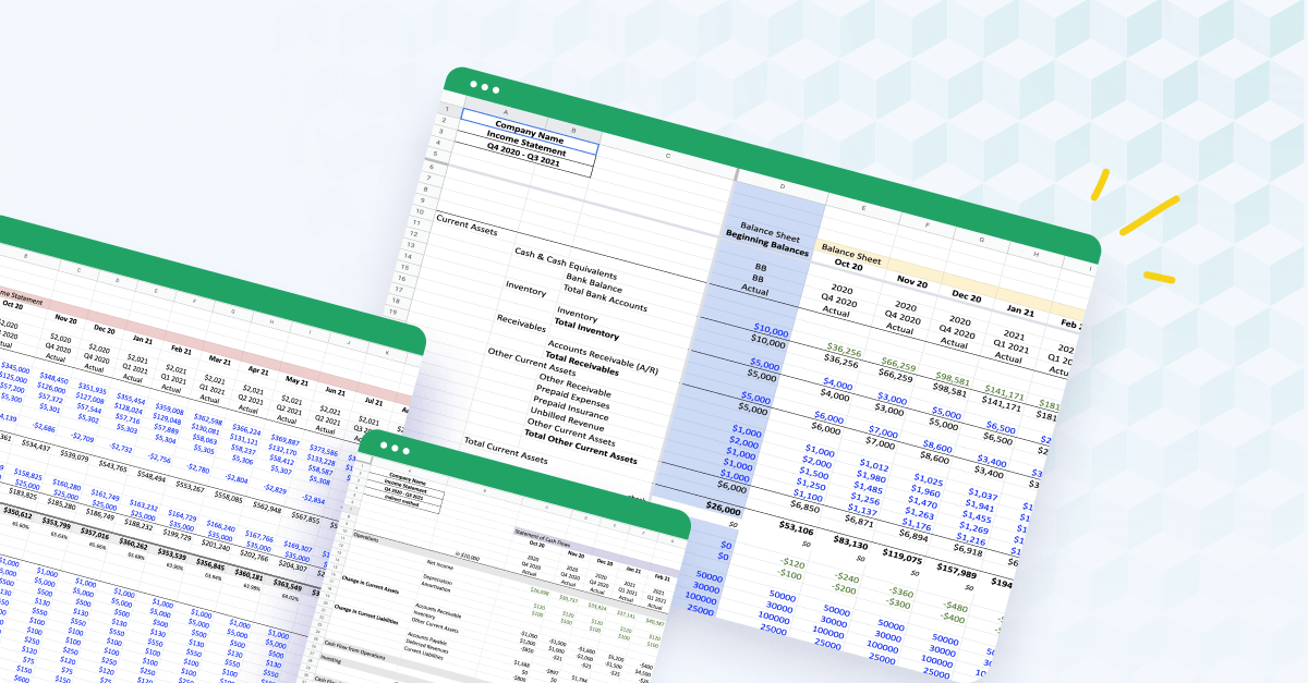 3 statement model template