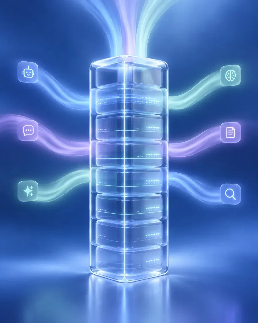 A glass prism connecting AI assistants to Cube