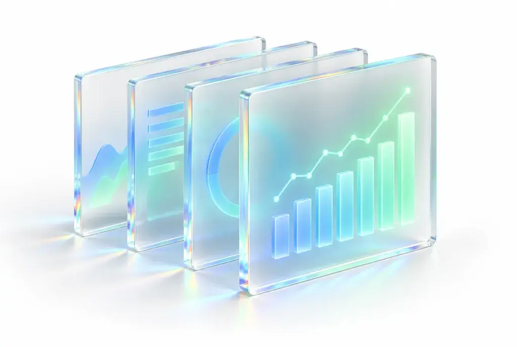 A glass slide deck updating itself with live numbers