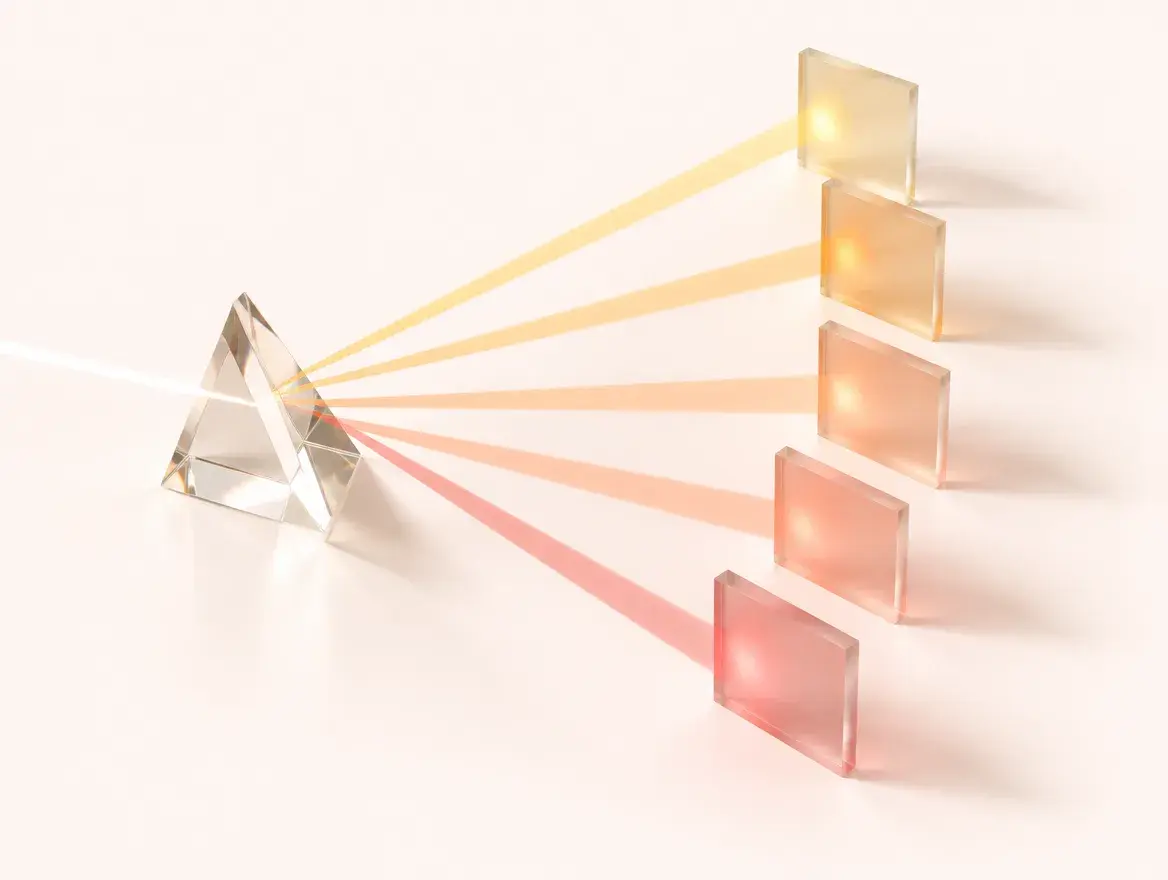 Forking glass paths representing conflicting versions of the numbers