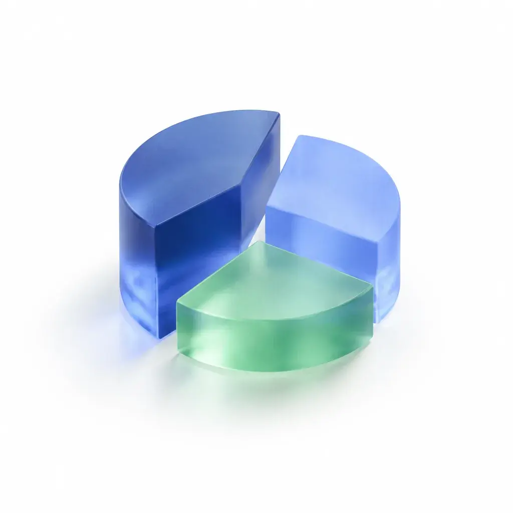 Stacked glass blocks representing budget planning