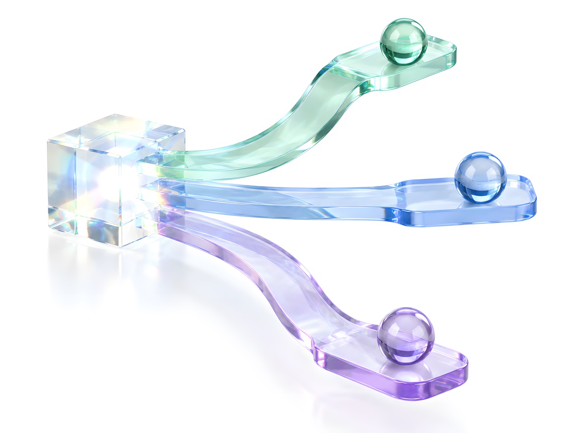 Glass prism illustration for planning and modeling
