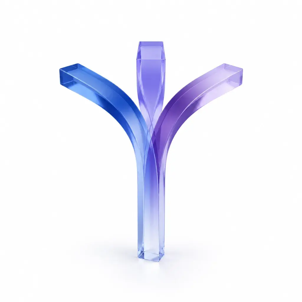 Glass paths branching from one point, representing scenario planning